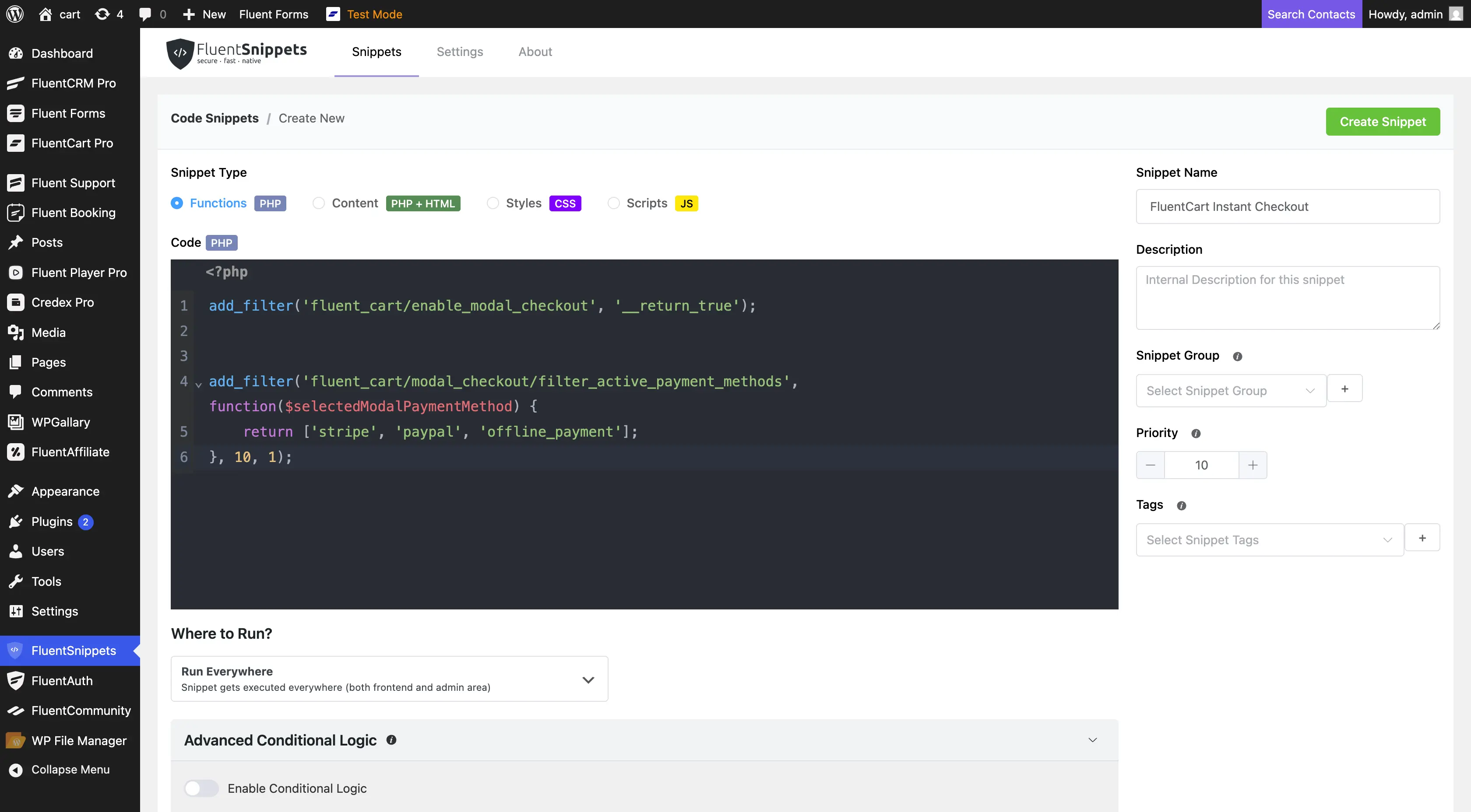 Instant Modal Checkout