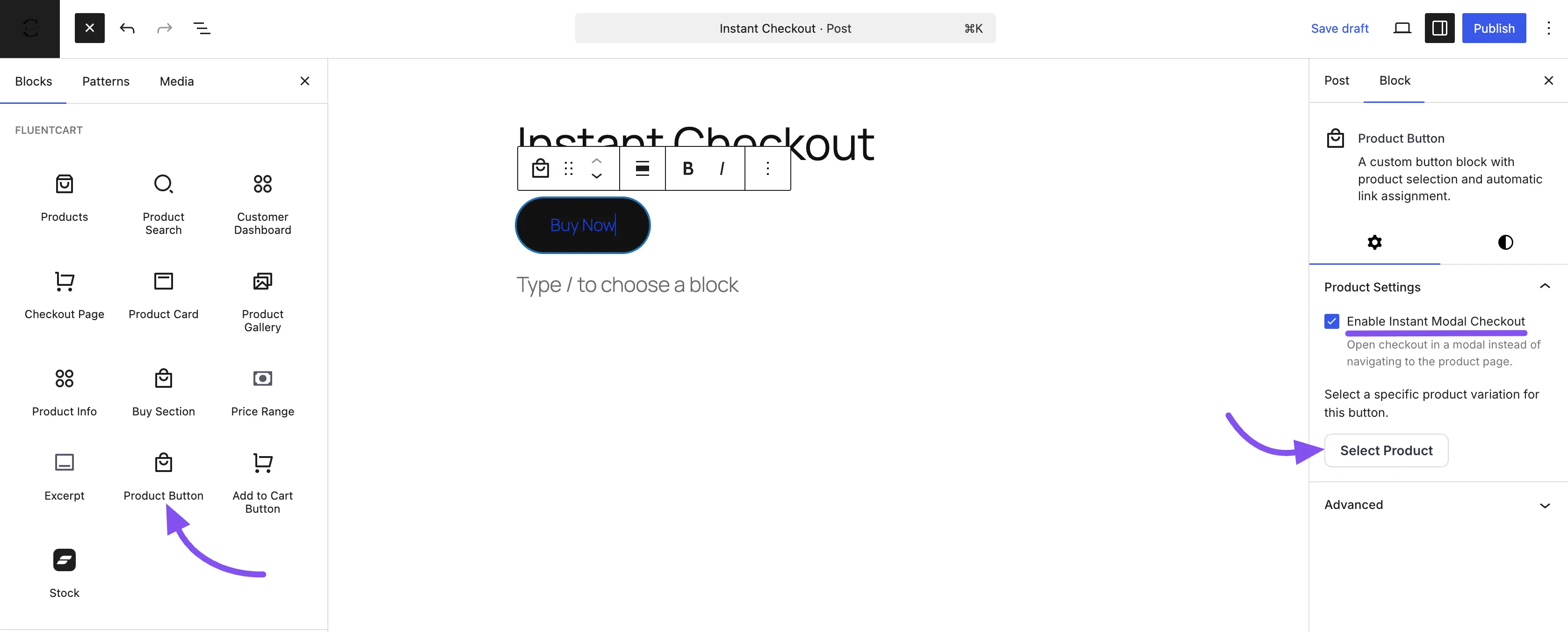 Instant Modal Checkout