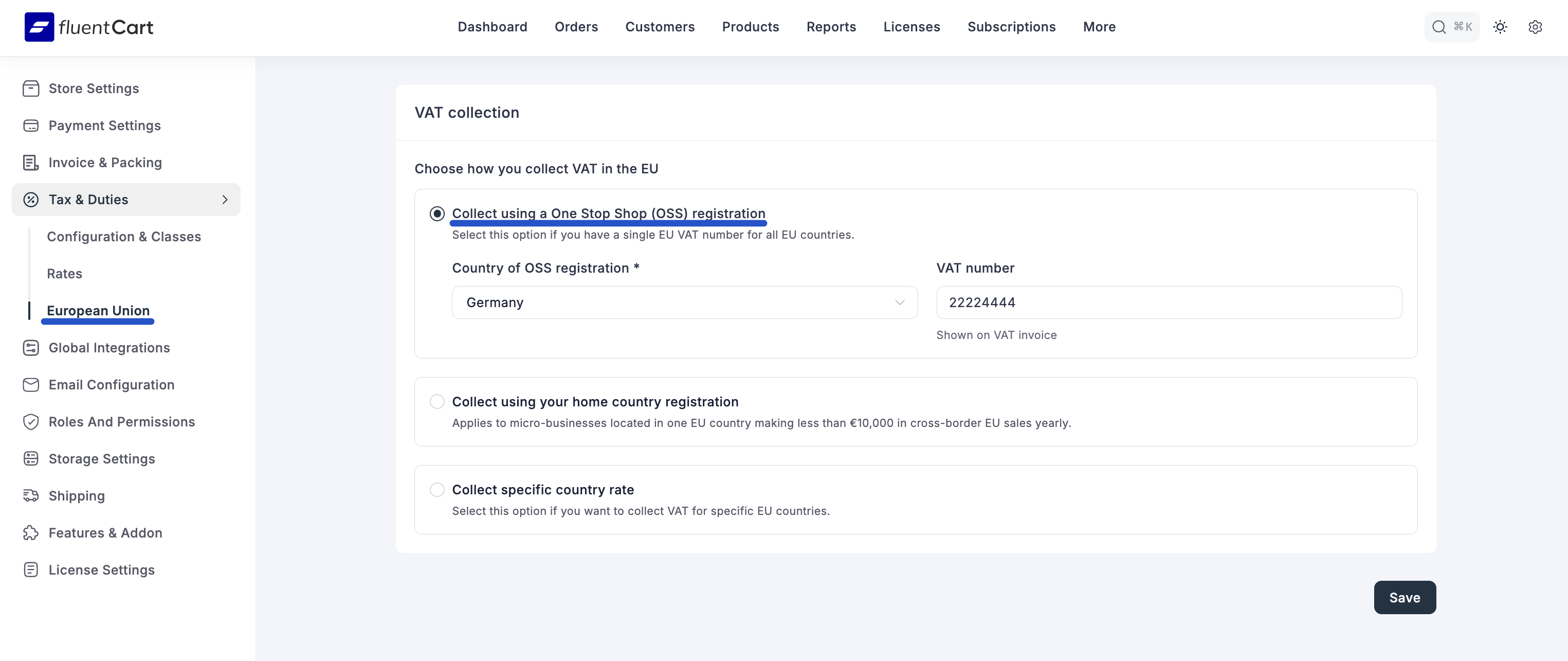 OSS Settings