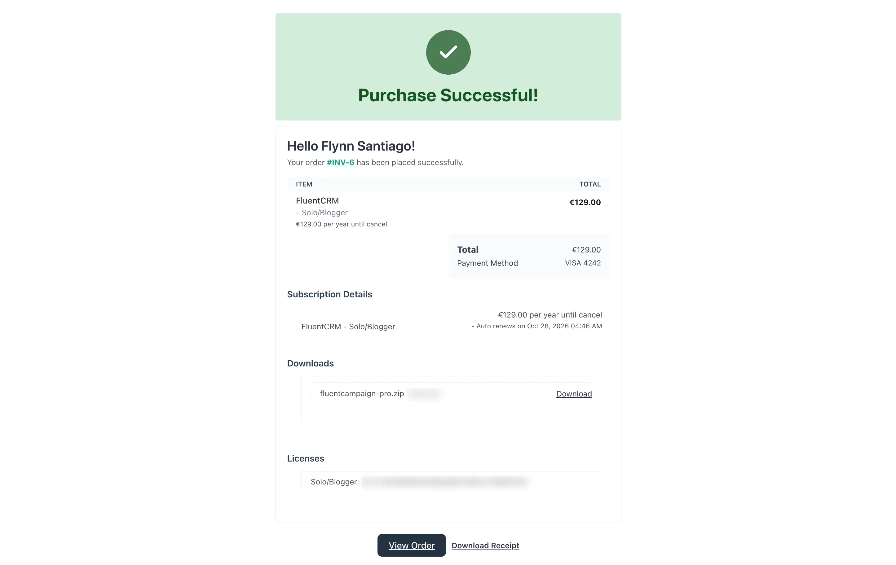 Purchase Confirmation