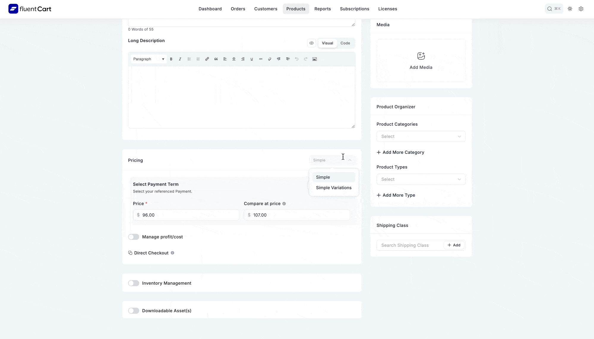 Screenshot of Simple Variation