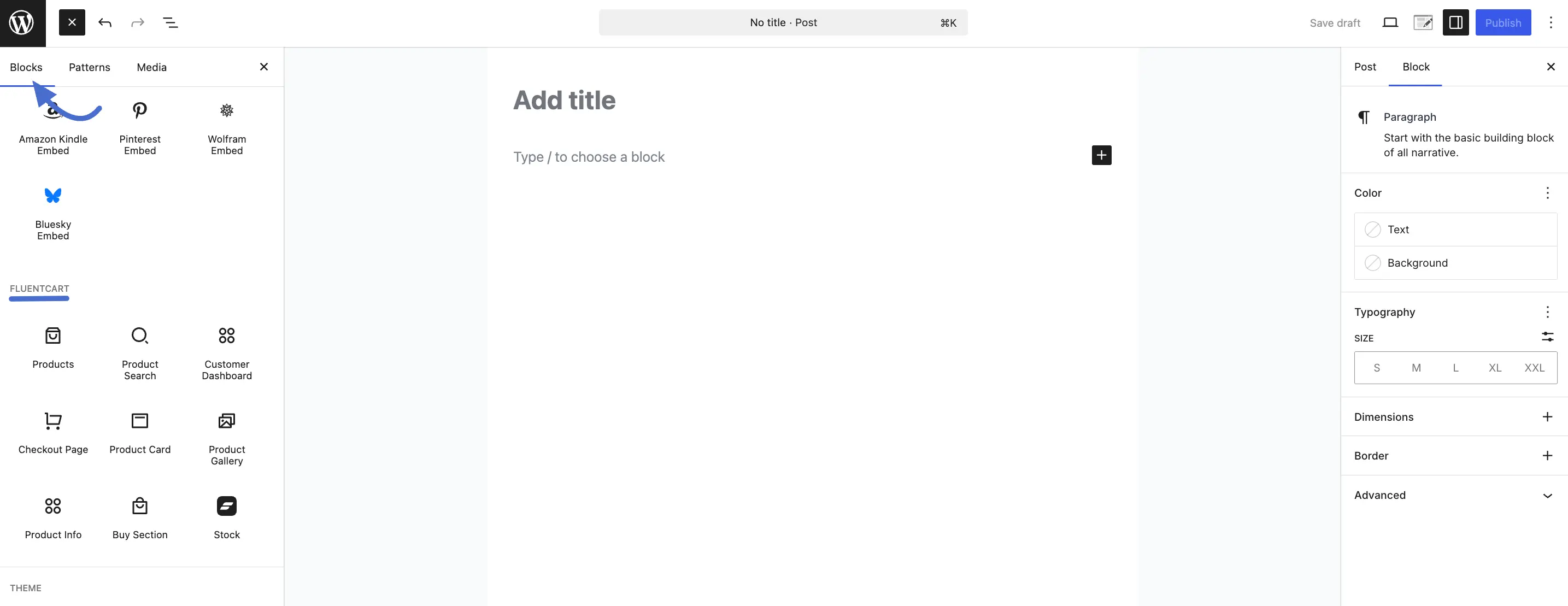 Screenshot of FluentCart Blocks