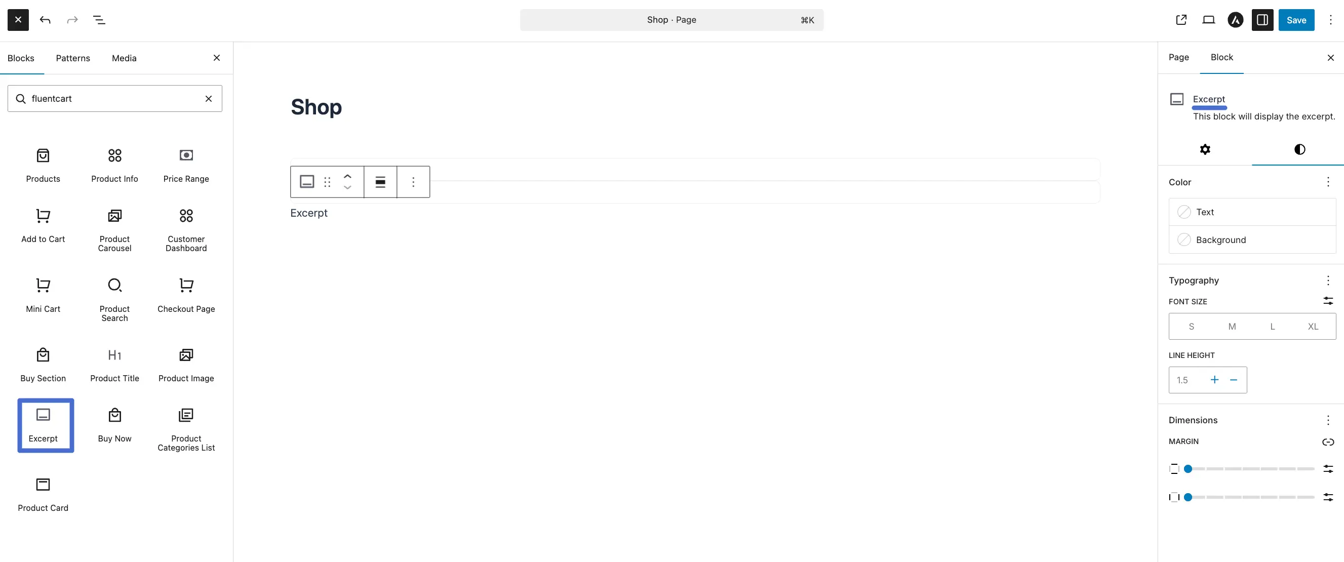 Screenshot of FluentCart Blocks