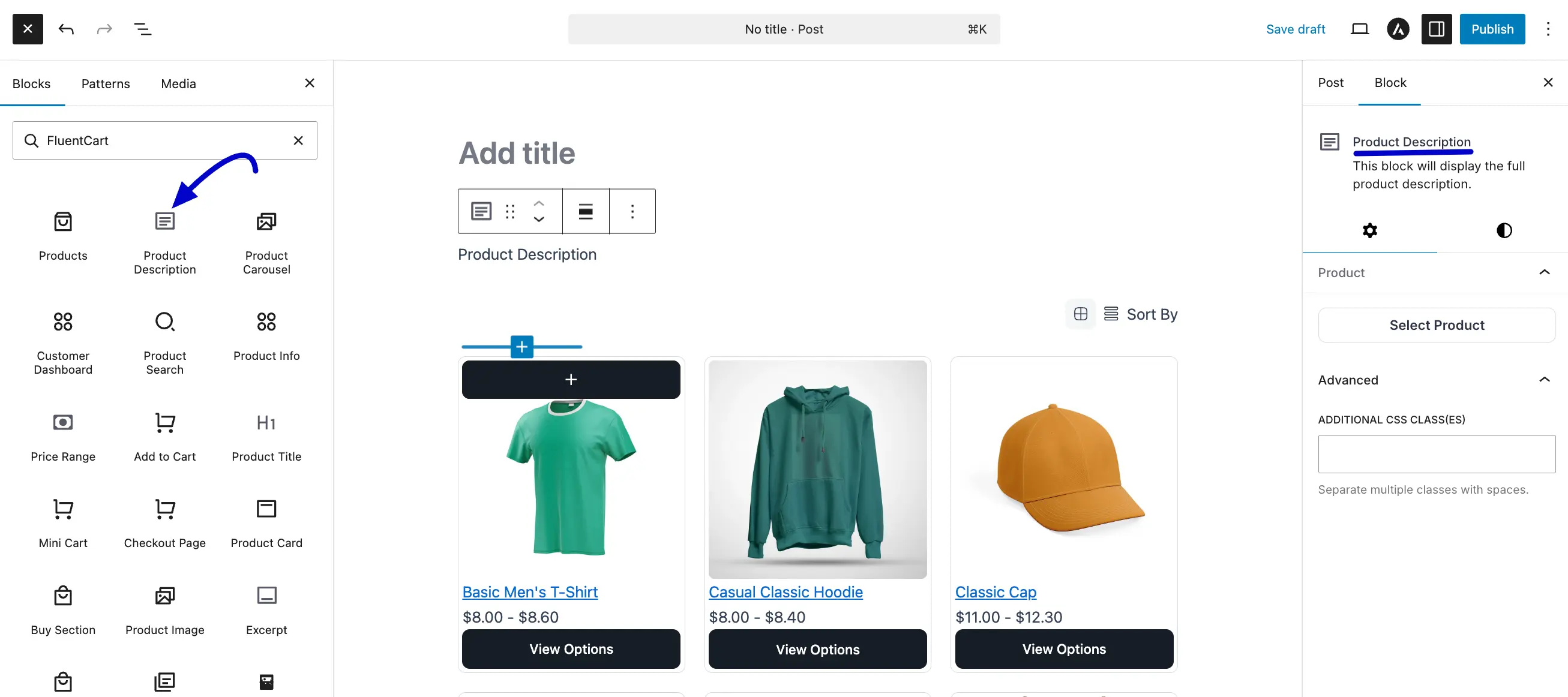 Screenshot of FluentCart Blocks