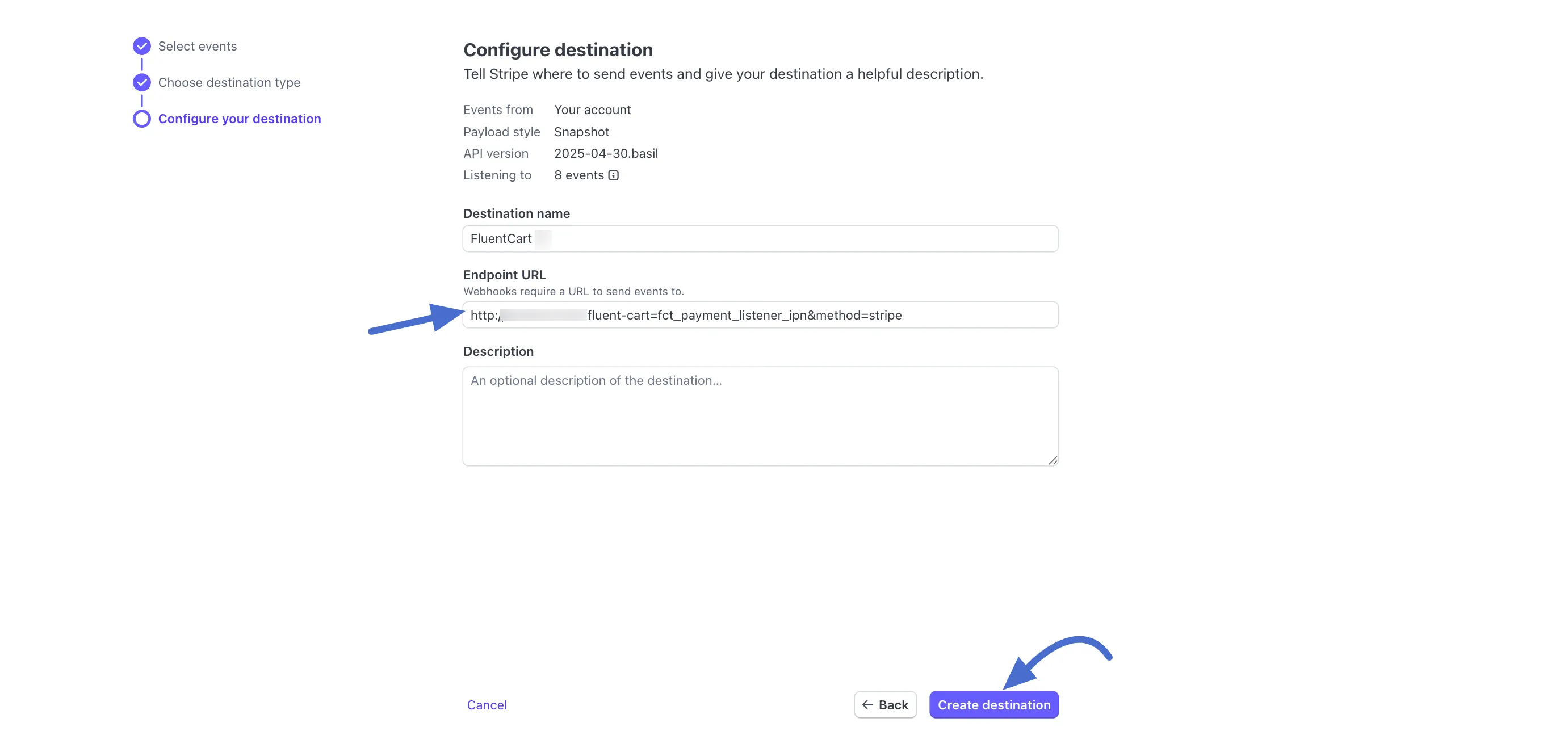 Screenshot of Stripe Settings Page