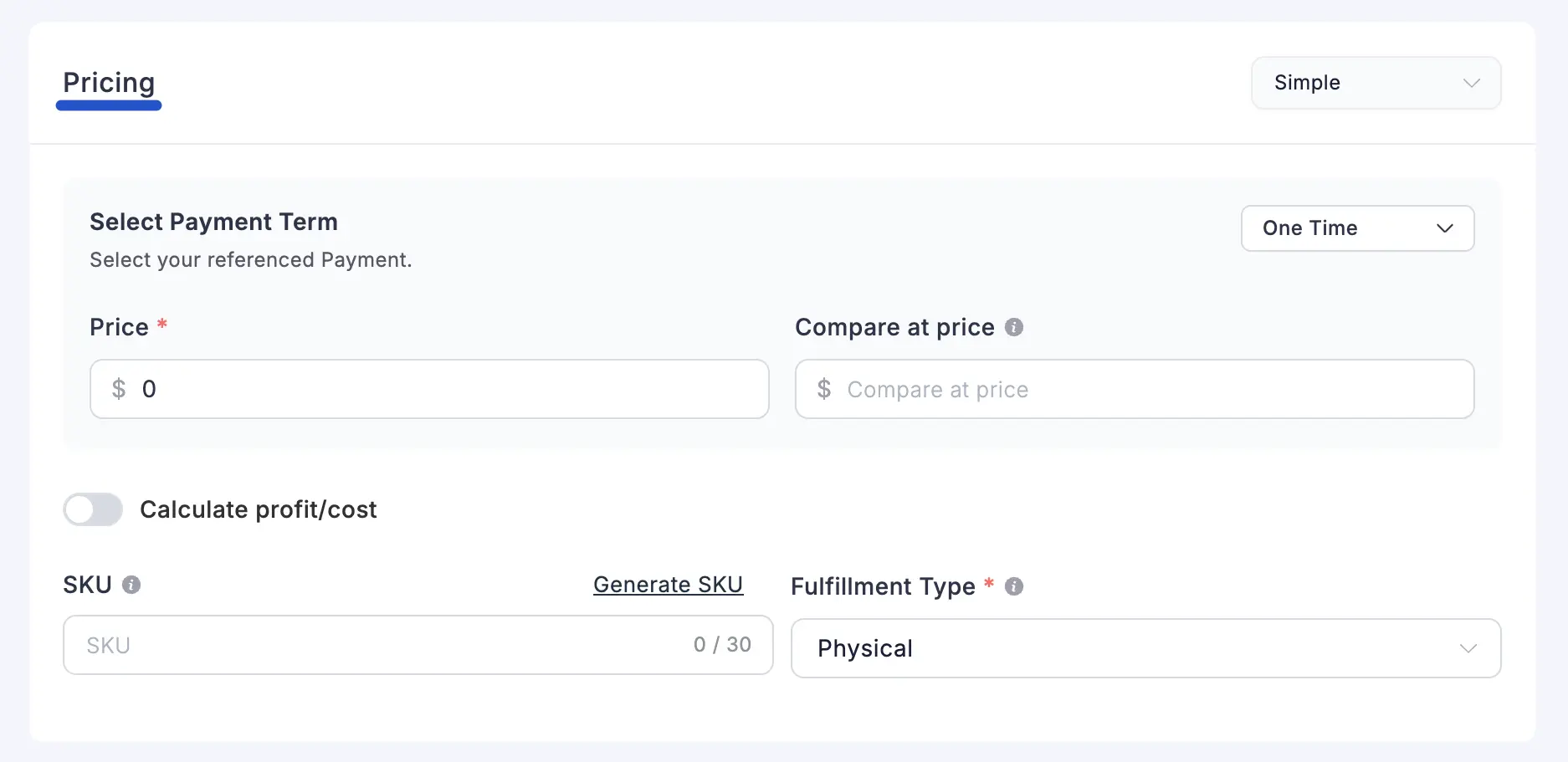 Screenshot of Simple Price