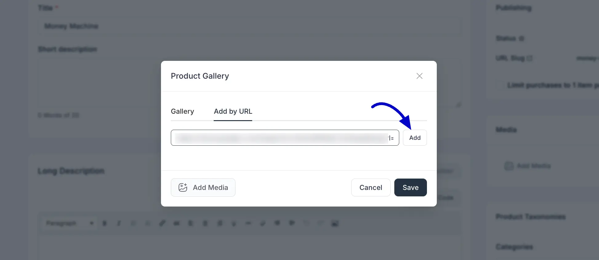 Screenshot of Add Media