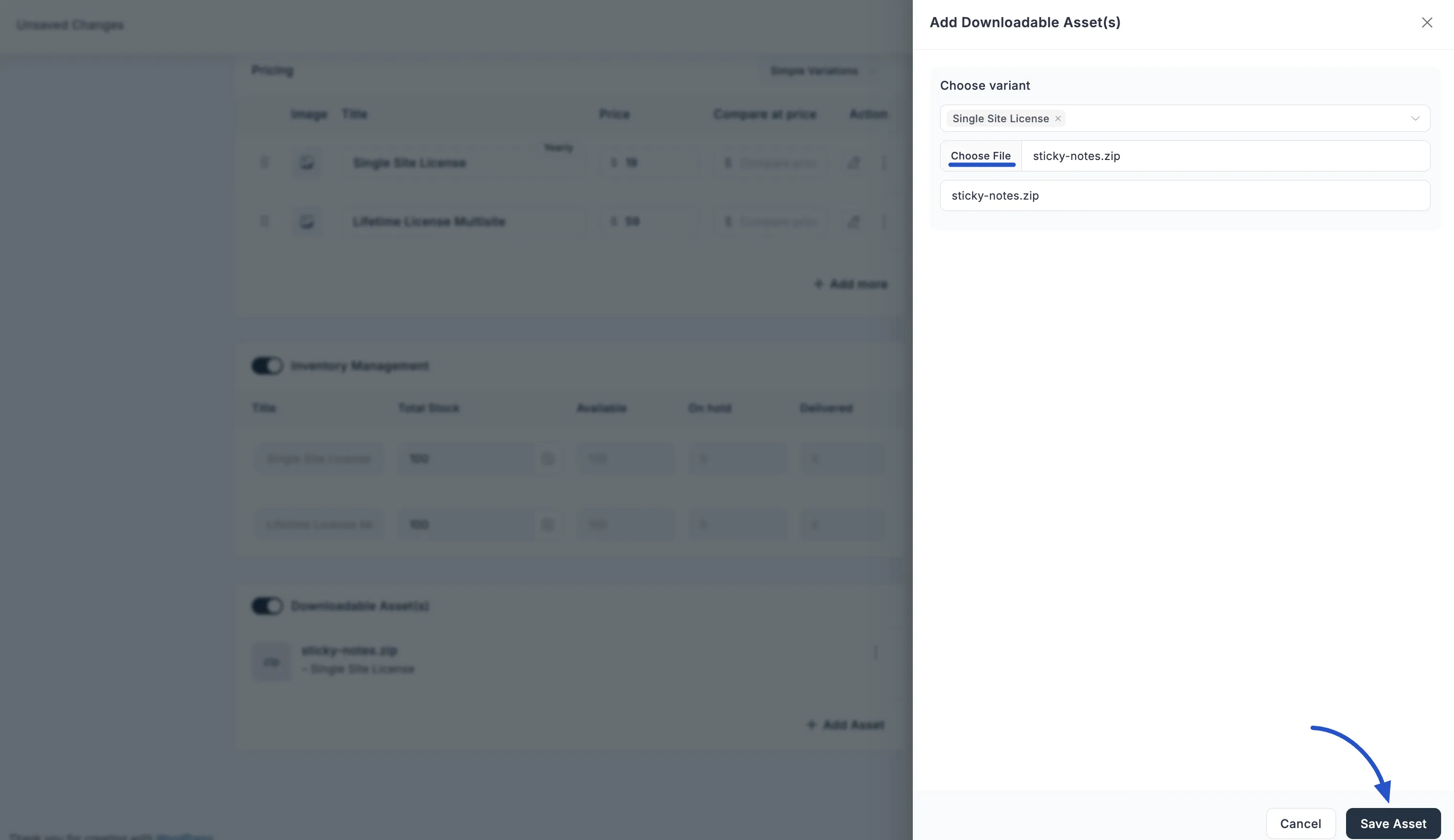 Screenshot of Choose File Modal (Storage Drivers)